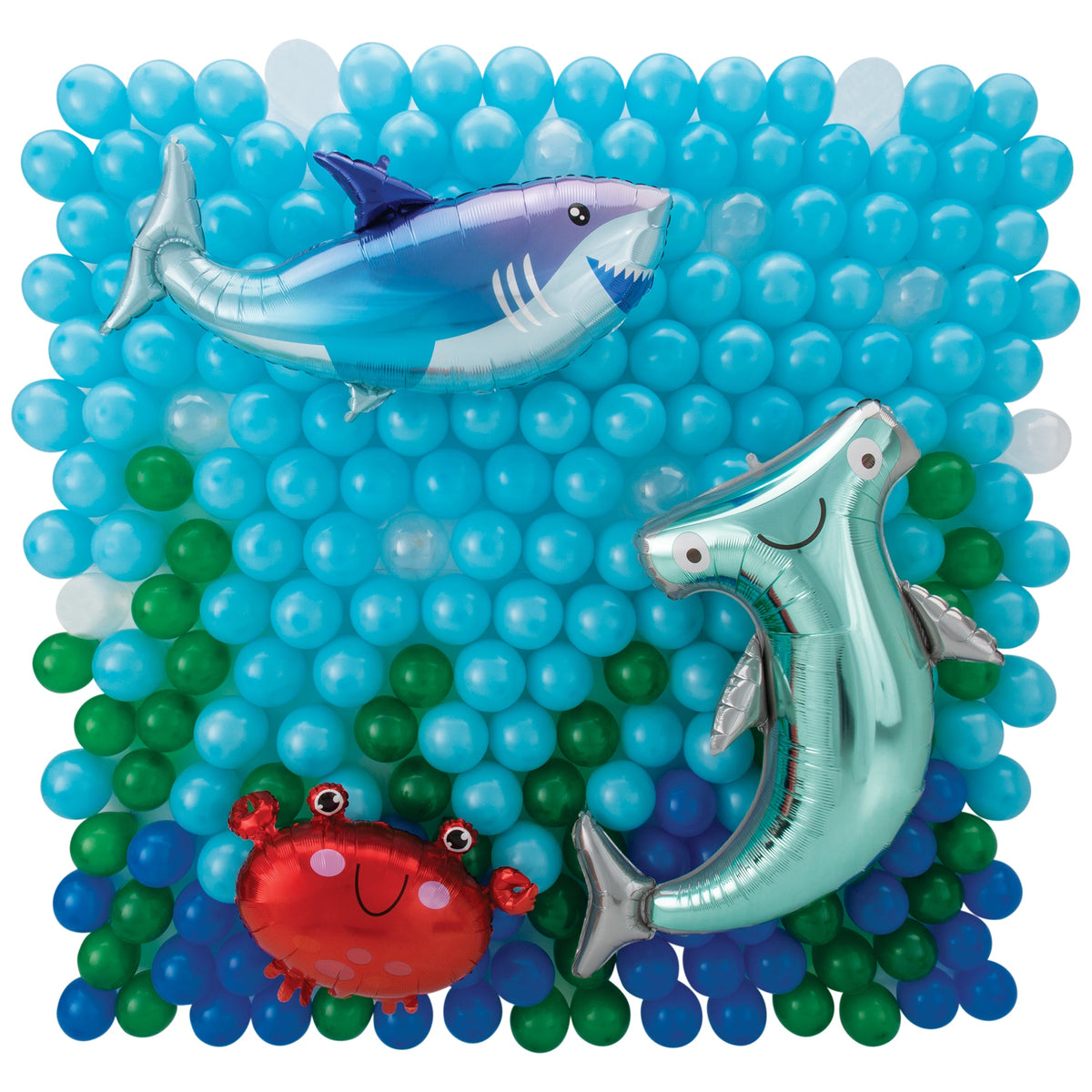 Sea Latex & Foil Balloon Backdrop Kit, Air-Filled
