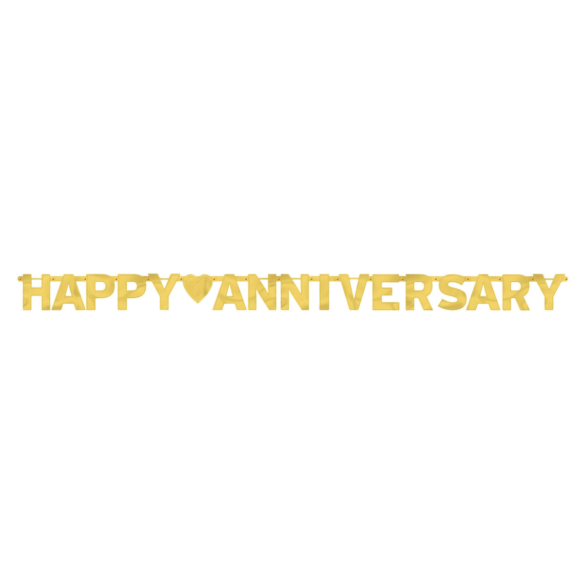 Happy Anniversary Gold 7 3/4' x 6 1/4" Foil Letter Banner