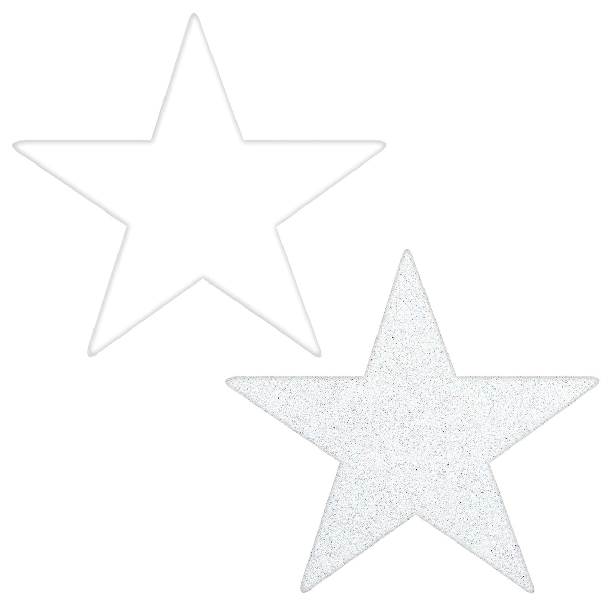 Star Cutouts 5"  White pack of 5