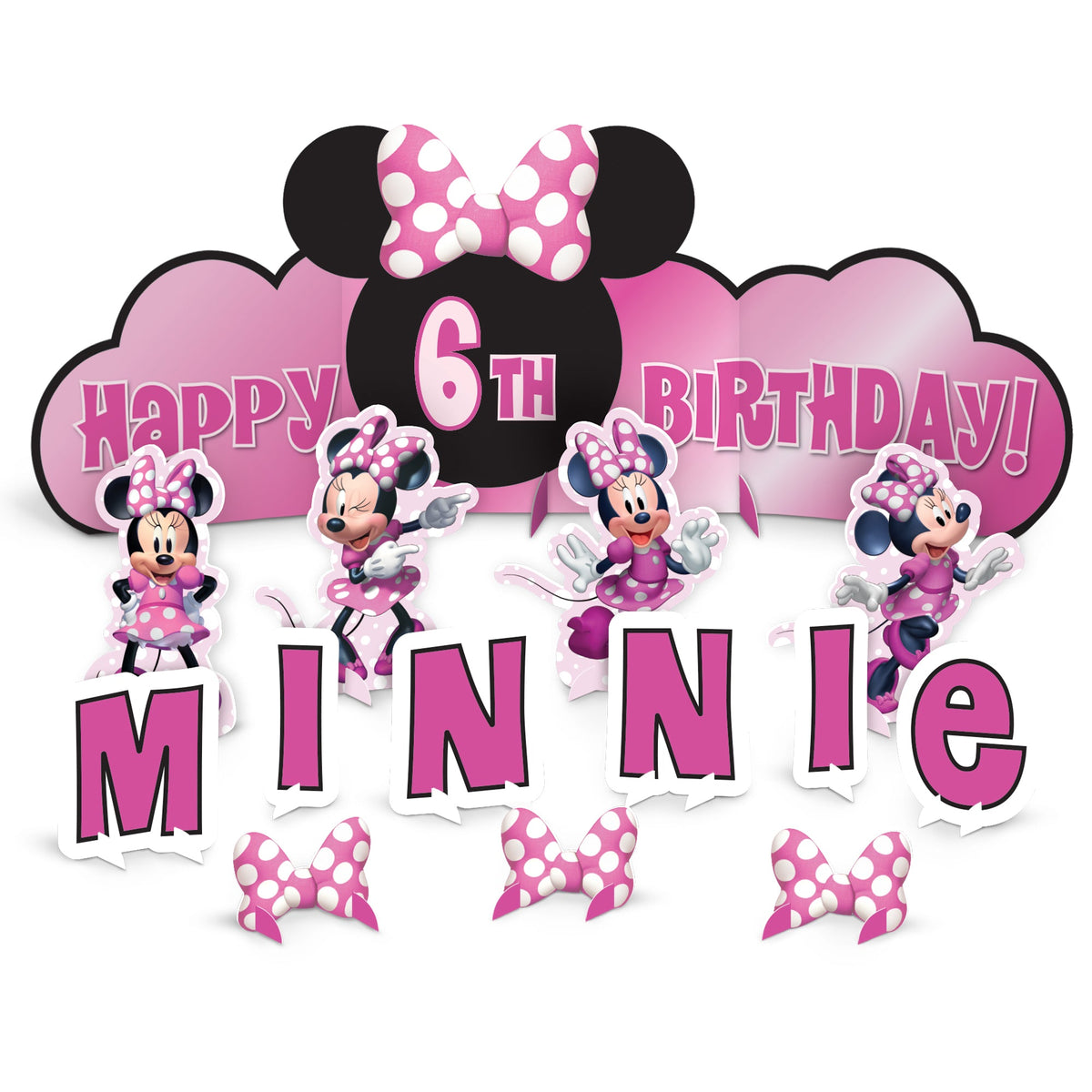 Minnie Mouse Forever Table 14 piece Decorating Kit w/ 28 personalizing stickers