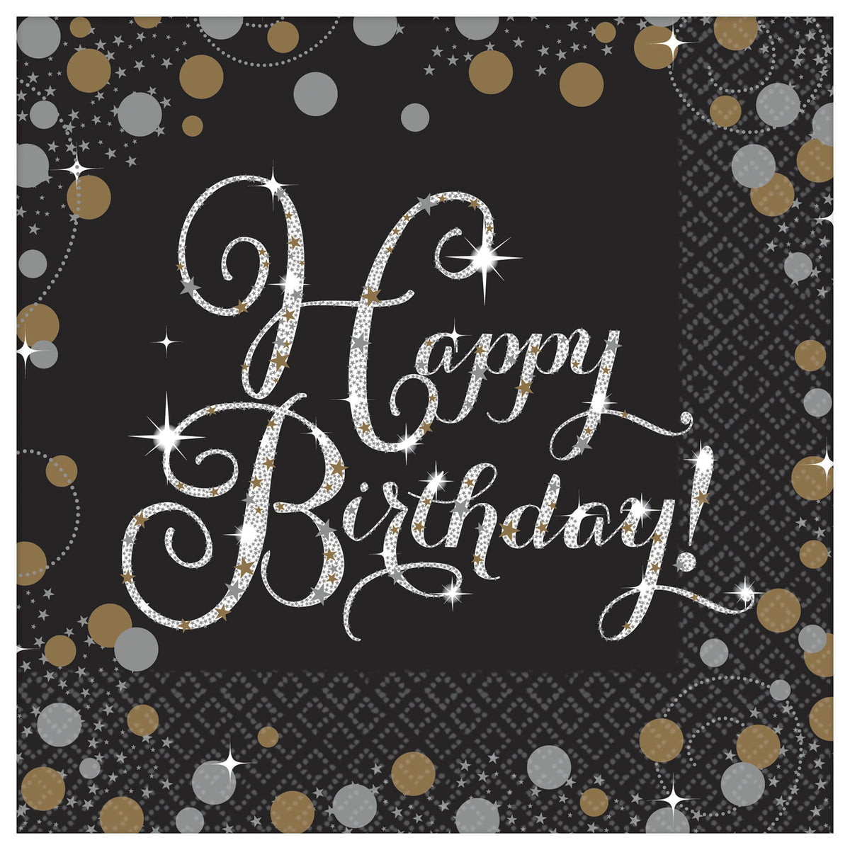 Sparkling Celebration Happy Birthday Luncheon Napkins Package of 16
