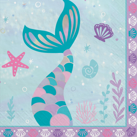 Shimmering Mermaids Luncheon Napkins Package of 16