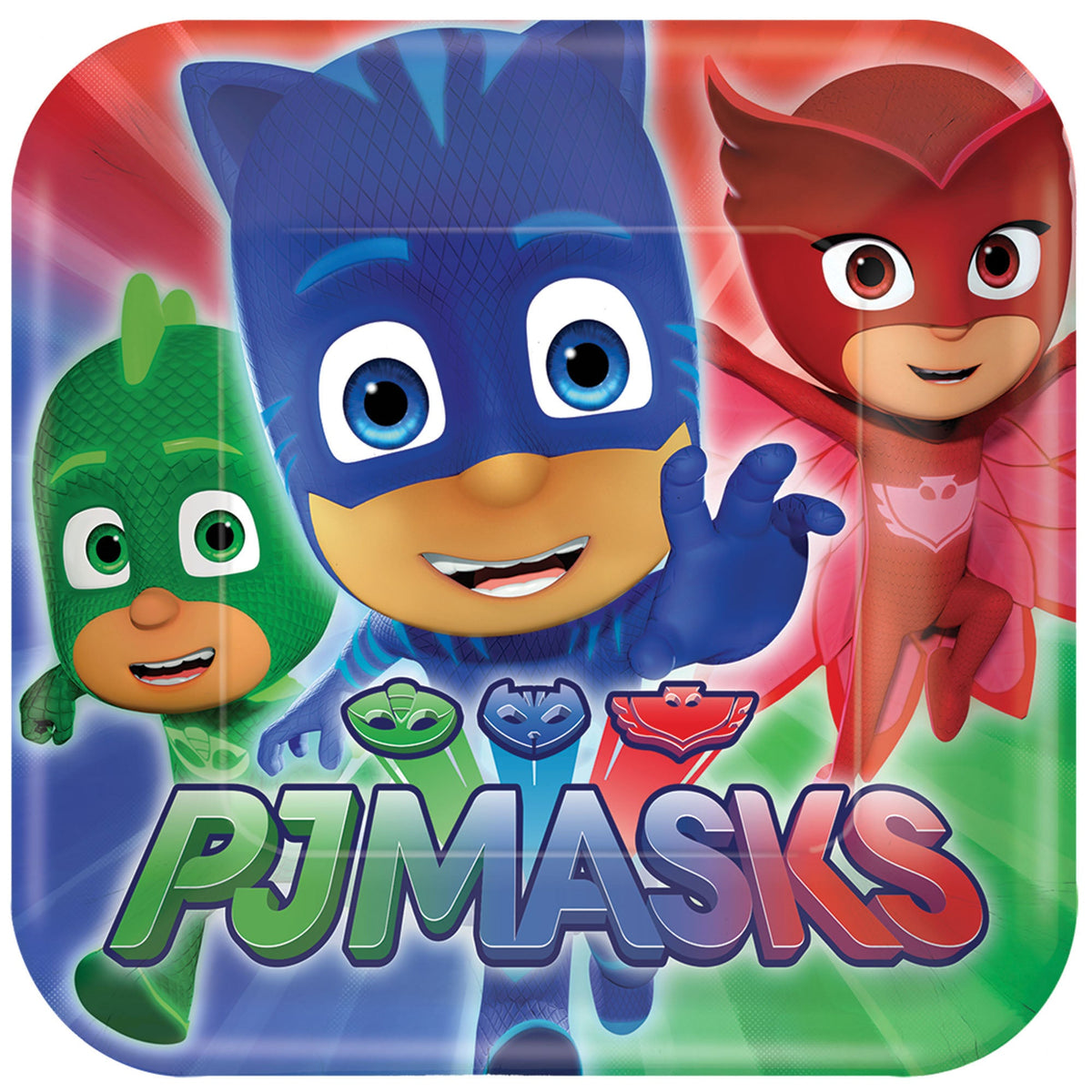 PJ Masks 7" Square Plates Package of 8