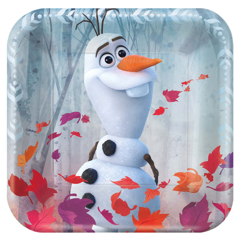 Disney Frozen 2 Metallic 7" Square Plate Package of 8