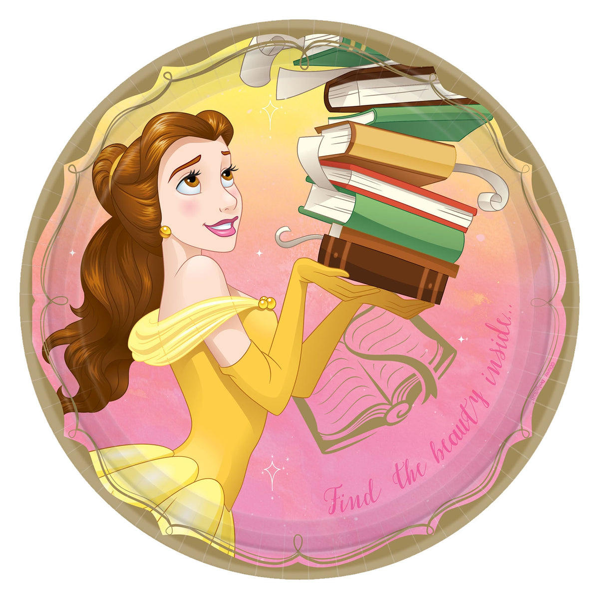 Disney Princess Belle  9"  Round Plates Package of 8