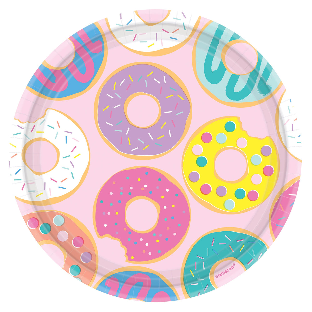 Donut Party 9" Round Plates Package of 8