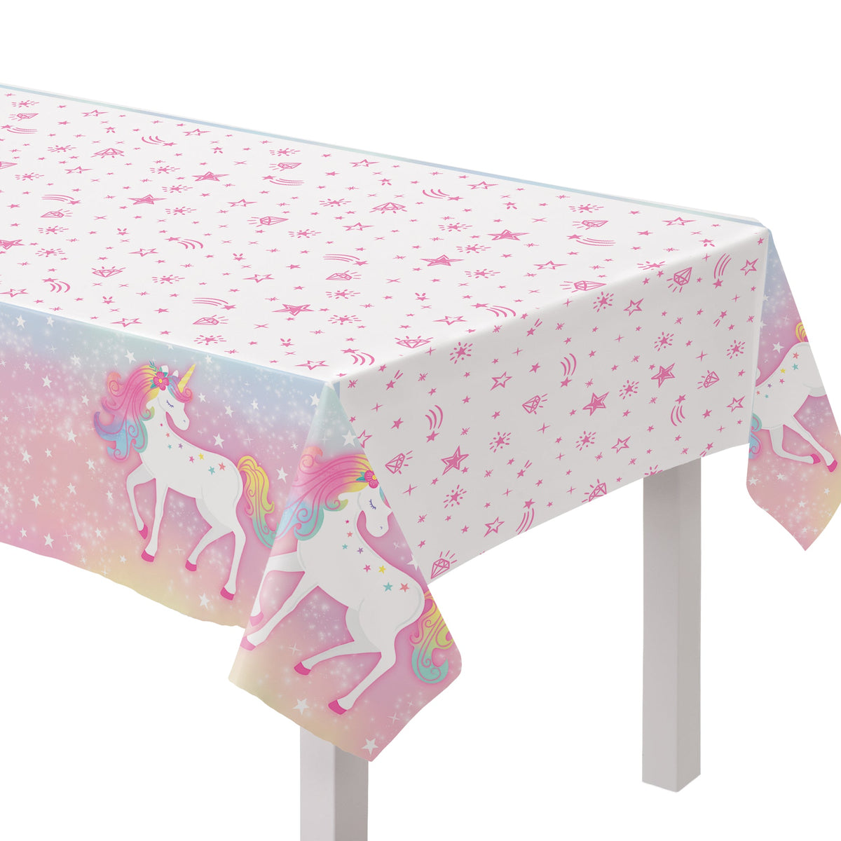 Enchanted Unicorn Plastic  54" x 96" Table Cover