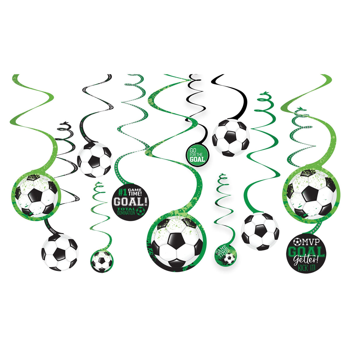 Goal Getter Spiral Decorations Package of 12