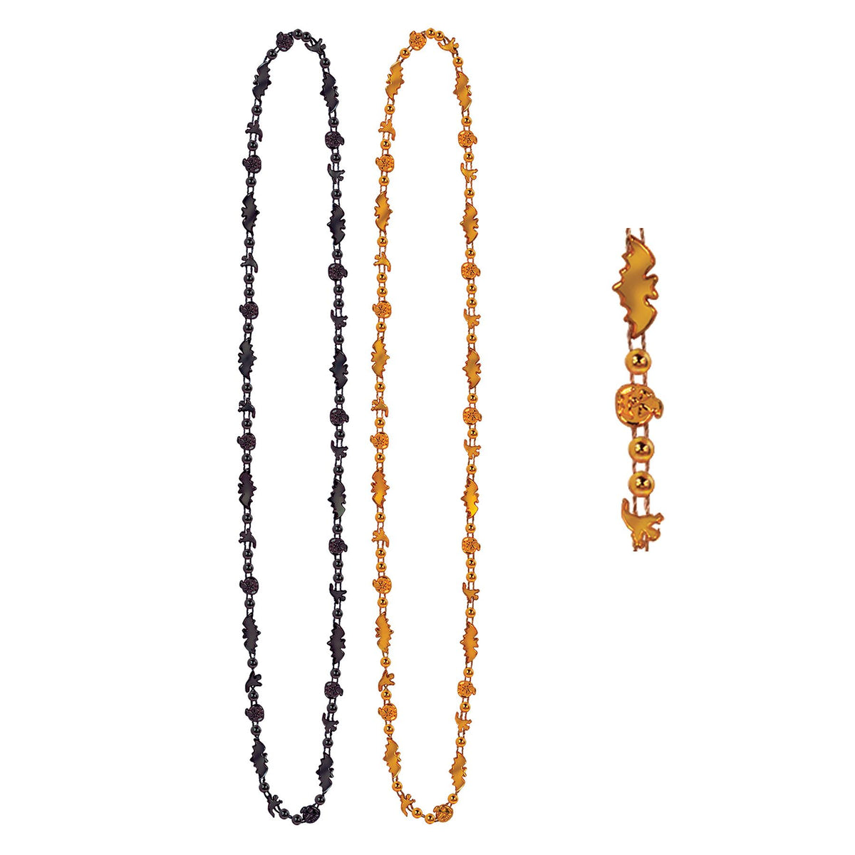 Halloween Beads 36”, 2pc, Orange and Black