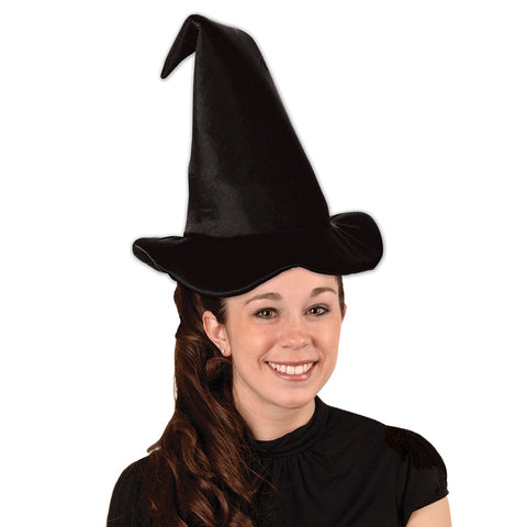Satin-Soft Black Witch Hat