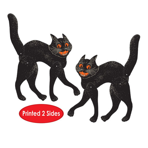 Vintage Halloween Jointed Scratch Cat, 20” , printed 2 sides
