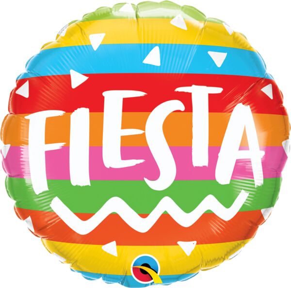 Fiesta Rainbow Stripes 18" Mylar Balloon