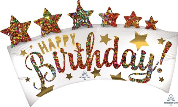 Happy Birthday Mylar Large 34 inch  Helium Inflated Balloon