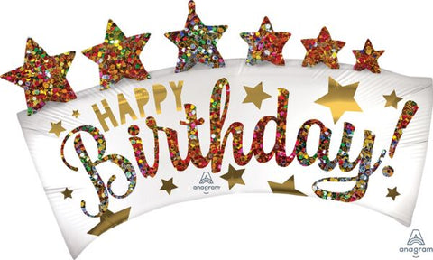 Happy Birthday Mylar Large 34 inch  Helium Inflated Balloon