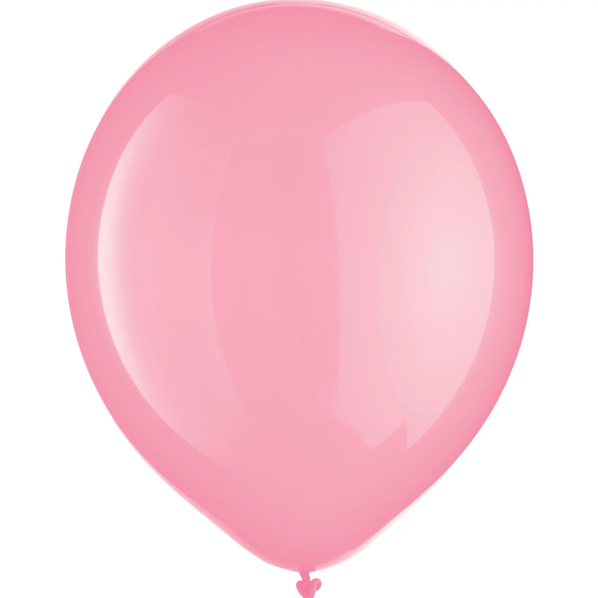 Pink Solid Color 12" Package of  15 count Latex Balloons