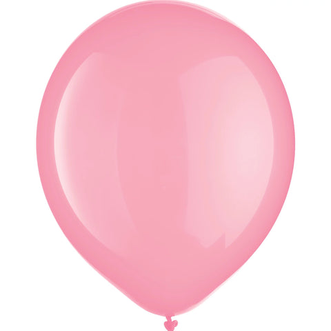 Pink Solid Color 12" Package of  15 count Latex Balloons
