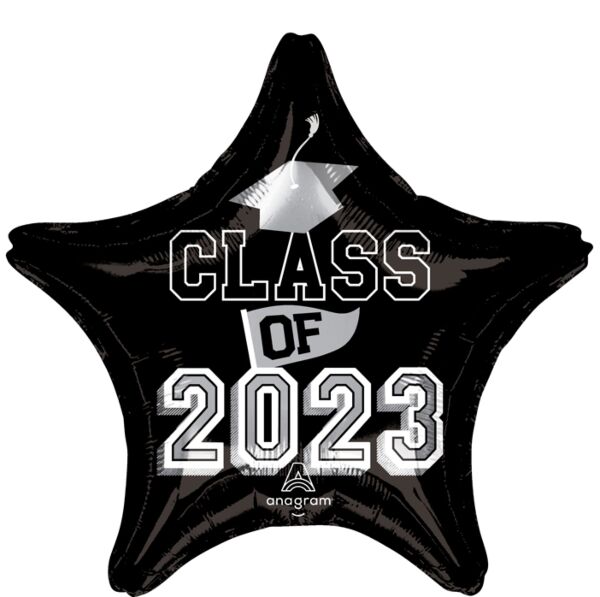 19" Class of 2023 - Black Helium Inflated Mylar