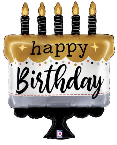 Satin Birthday Cake large 28 inch  Helium Inflated Balloon