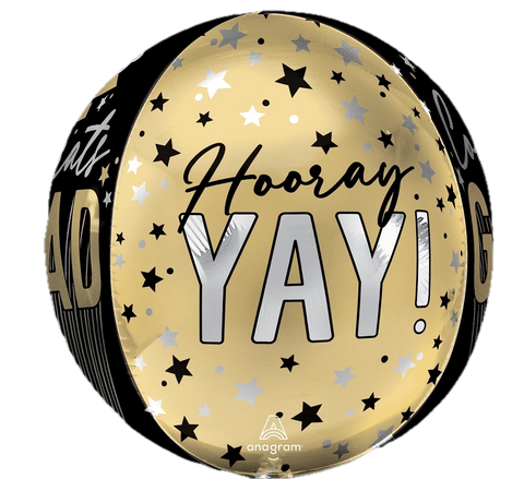 Graduation Stripes on Stripes Grad 16 " Orb Balloon