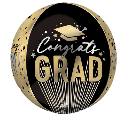 Graduation Stripes on Stripes Grad 16 " Orb Balloon