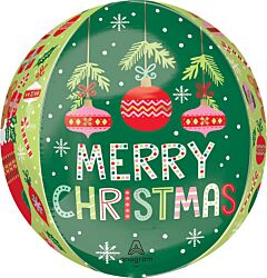 Beary Christmas 16" Orb shaped Mylar Balloon