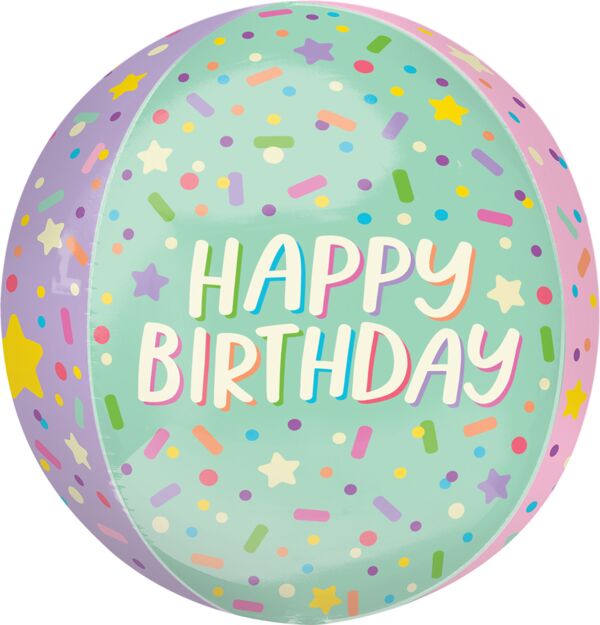 Ice Cream Party Birthday Orbz 16" Mylar Balloon