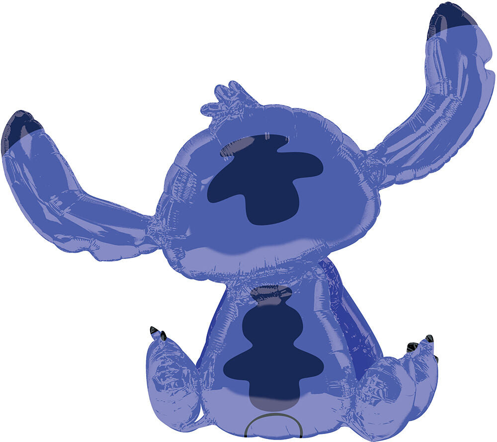 Rear view of a Stitch mhylar balloon air walker sitting on the floor in Manahawkin NJ at Party Fair.