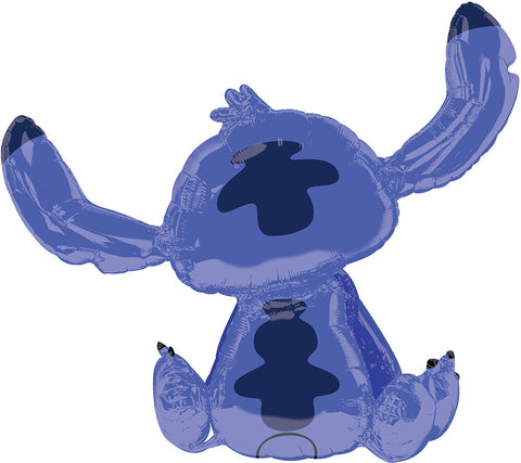 Rear view of a Stitch mhylar balloon air walker sitting on the floor in Manahawkin NJ at Party Fair.