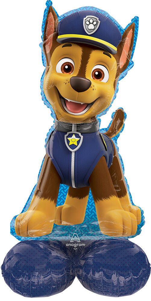 PAW Patrol Chase AirLoonz balloon in Manahawkin, NJ at Party Fair, showing the character's police uniform and ground-standing design.