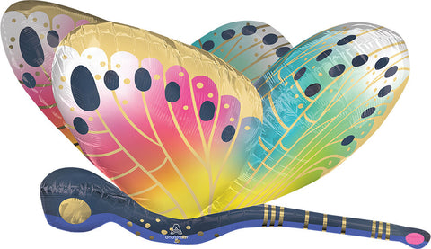 Satin Vibrant Flutters 31” Dragonfly Mylar Balloon in Manahawkin, NJ at Party Fair, featuring a colorful dragonfly design for party decorations.