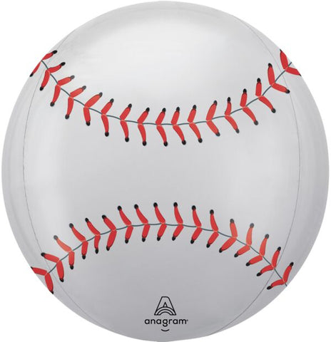 Baseball Foil Orbz Balloon showing its rounded shape and baseball-inspired pattern in Manahawkin, NJ at Party Fair.