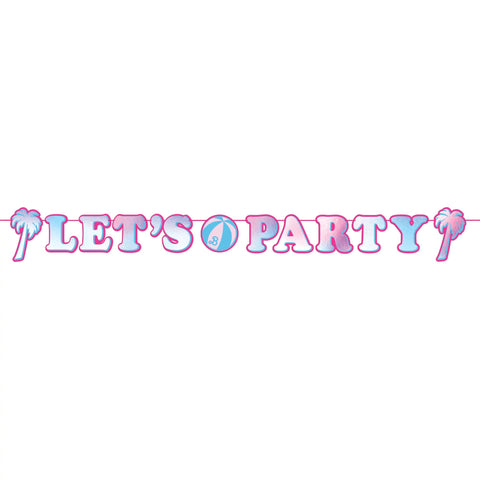 Malibu Barbie "Lets Party" Banner