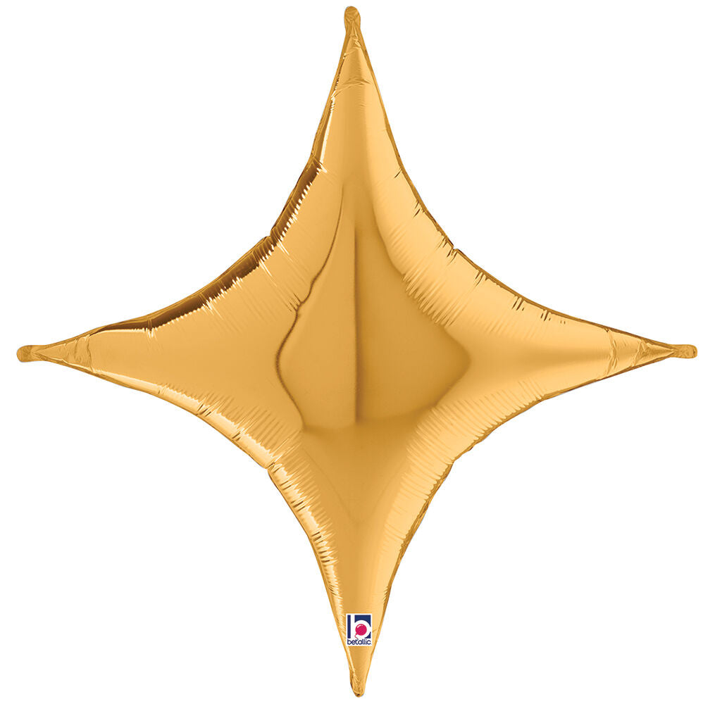 Gold Starpoint Balloon in Manahawkin, NJ at Party Fair, featuring a striking 27-inch starpoint design with a metallic gold finish.