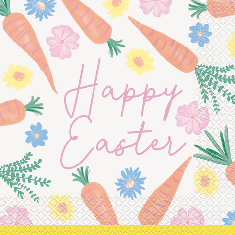 Floral Happy Easter 2-ply lunch napkins 24 count for Easter celebrations in Manahawkin, NJ