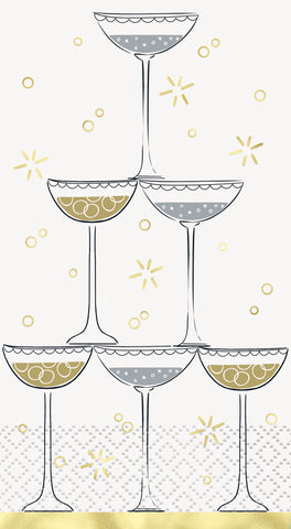 Toast to New Year’s Guest Napkins – 16 Count, Foil Stamped