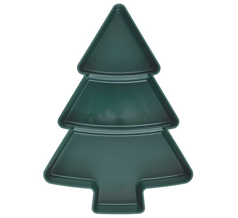 Christmas Tree Shaped Sectioned Candy Dish – 7.2" x 9.8" Holiday Snack Tray