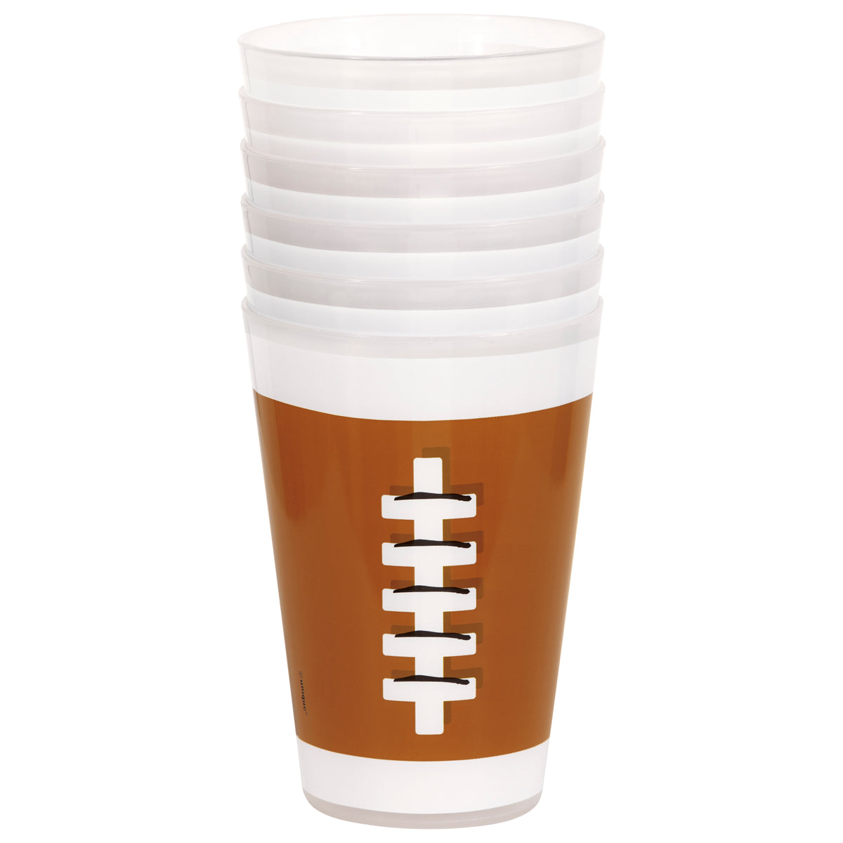 Game Face Football Reusable 16oz Plastic Cup  6ct