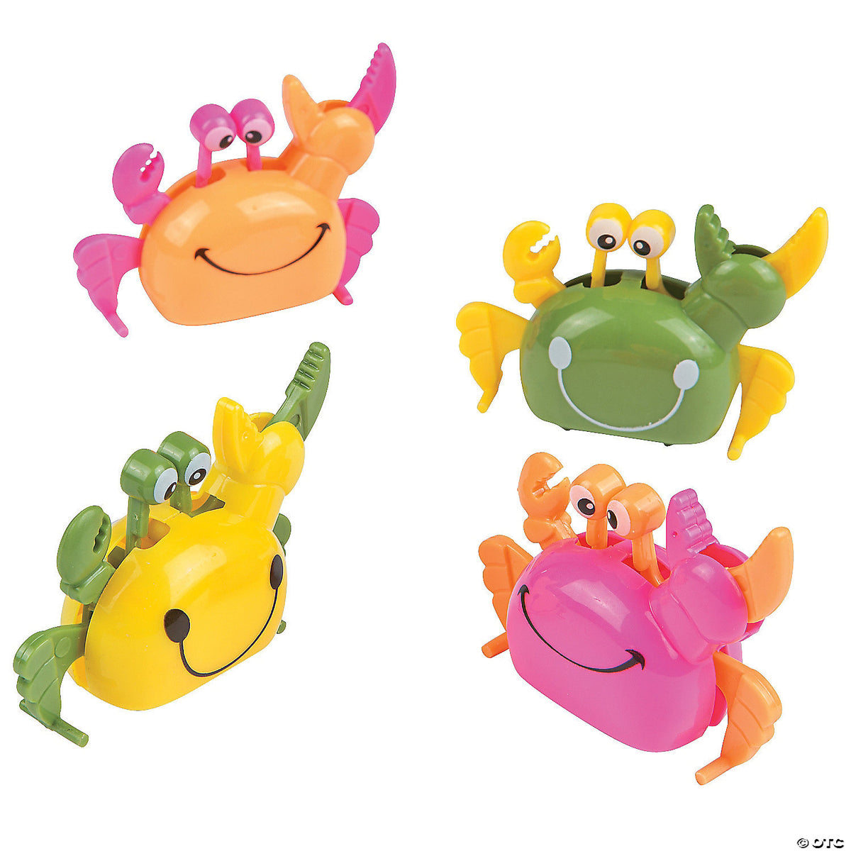Plastic Crab Wind Ups, 2 1/4”x 1 1/2" Assorted Colors, 1 per package