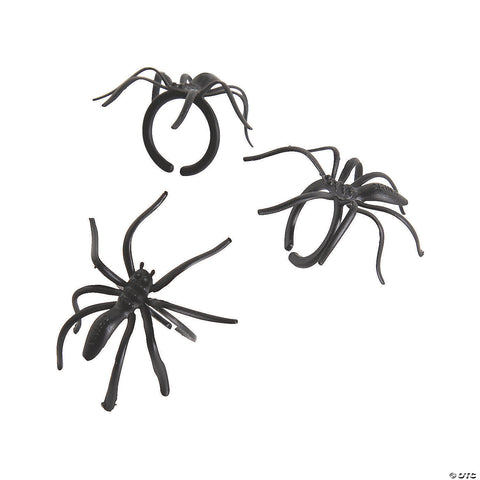 Black Spider Rings  Size: 1 1/2” Material: Plastic. 36ct