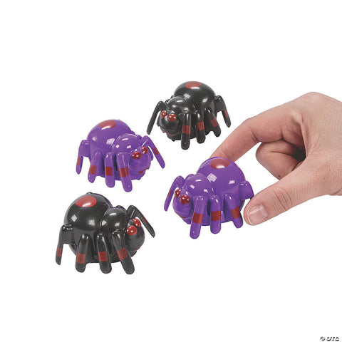 Mini Halloween Spider Pull-Back Toys Size: 2" x 1 1/2”,  Assorted. Material: Plastic.