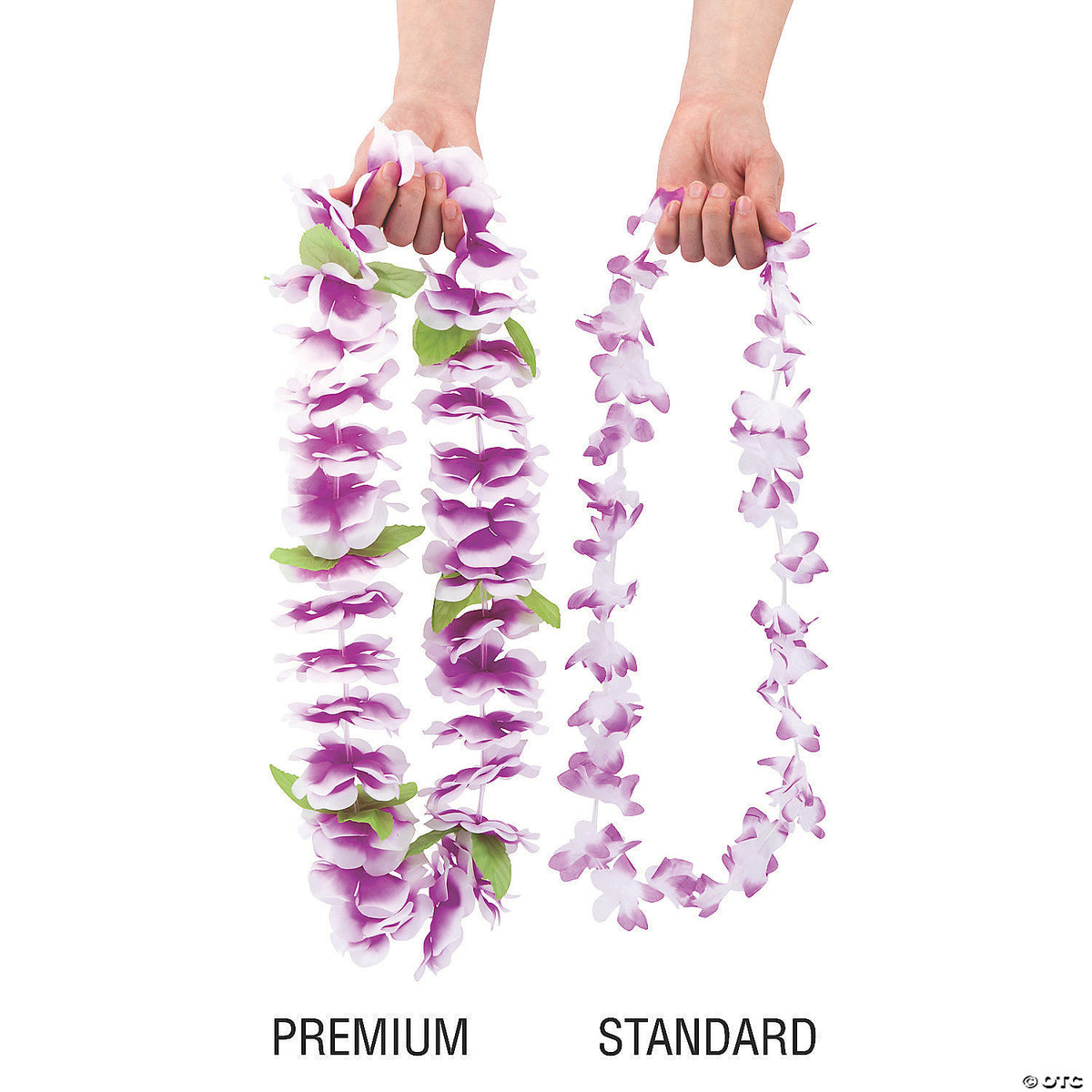 Premium Petal Leis  Assorted. Material: Polyester. Size: 3 1/4" x 41”