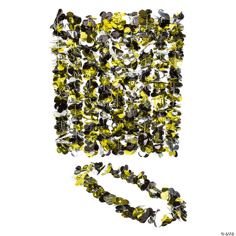 Metallic Gold, Silver & Black Foil Leis – 41" Plastic Party Necklaces (3-Pack)