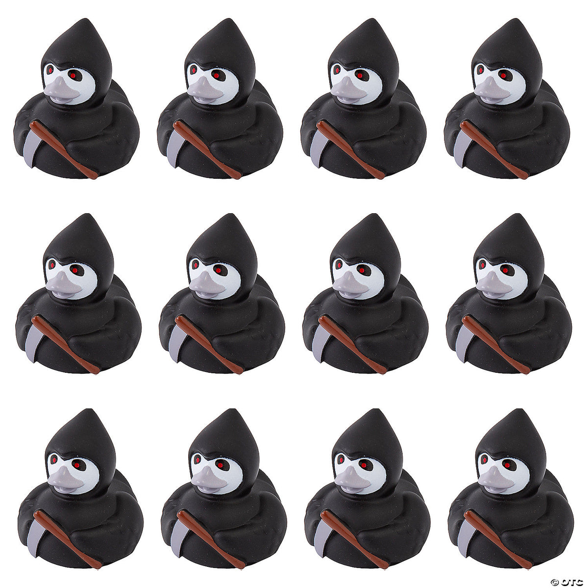 Halloween Reaper Rubber Ducks in Black Cloak Material: Vinyl. Size: 2 1/4”