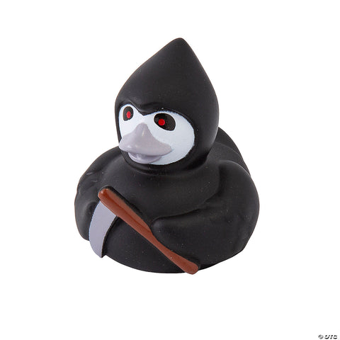 Halloween Reaper Rubber Ducks in Black Cloak Material: Vinyl. Size: 2 1/4”
