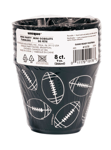 Game Ready Football 9oz Plastic Cups  8ct