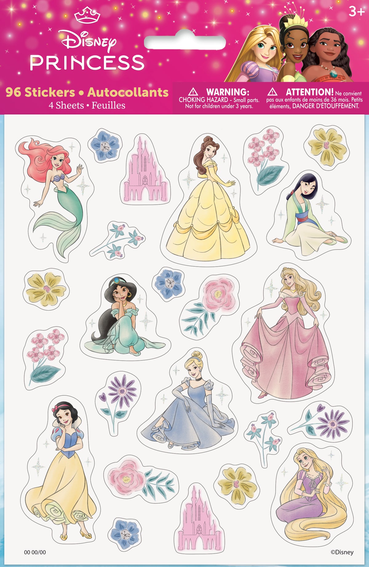 Disney Princess Glitter Stickers  96ct