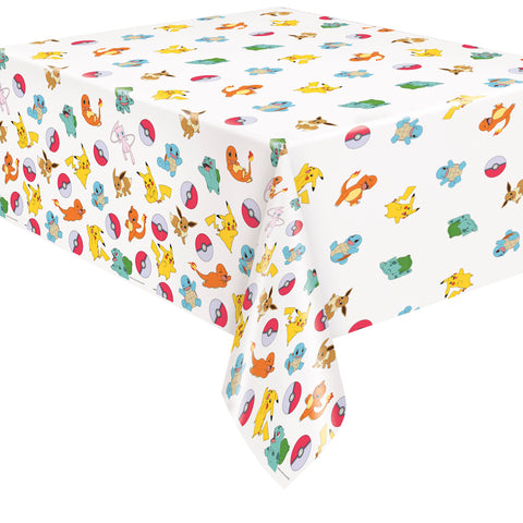 Pokémon Plastic Table Cover – 54" x 84" | Rectangular Disposable Tablecloth for Kids' Birthday Parties & Pokémon-Themed Celebrations