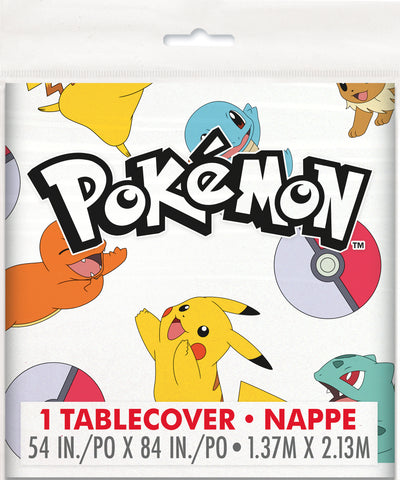 Pokémon Plastic Table Cover – 54" x 84" | Rectangular Disposable Tablecloth for Kids' Birthday Parties & Pokémon-Themed Celebrations