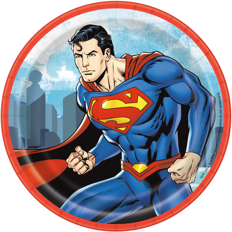 Superman Round 7 Dessert Plates  8ct"