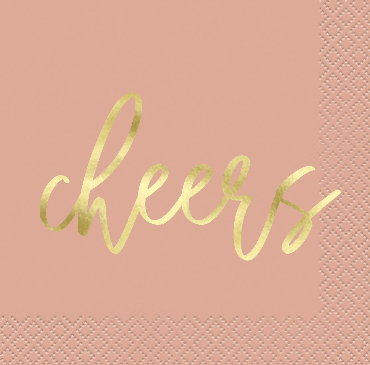 Taupe Cheers" Beverage Napkins  16ct - Foil Stamping"